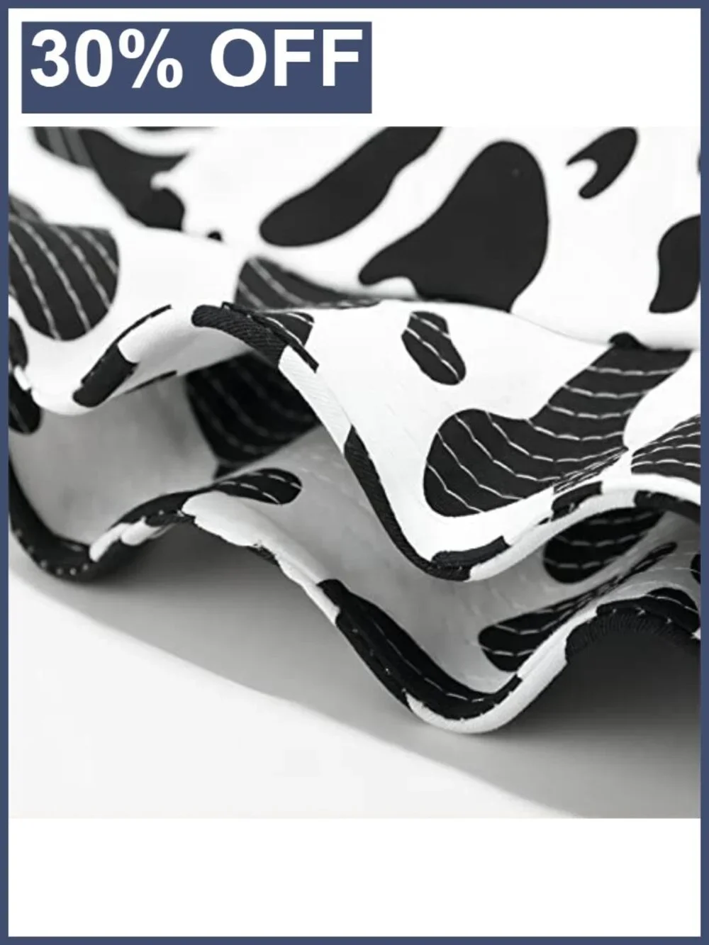 Cow Print Bucket Hat with Cute Horn Ears Unisex Beach Sun Hat